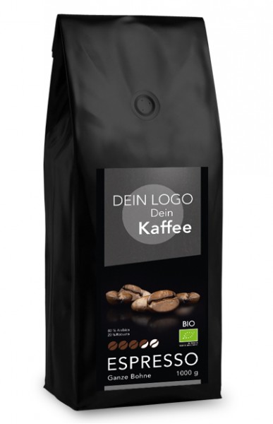 DEIN KAFFEE - Dein Label - Bio Espresso ganze Bohne - 1000 g